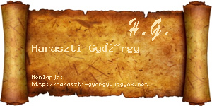 Haraszti György névjegykártya